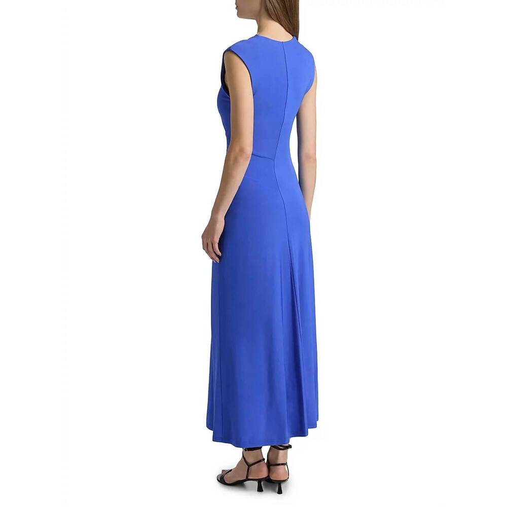 NEW SIMKHAI women's acacia draped jersey dress in royal - Picture 2 of 4
